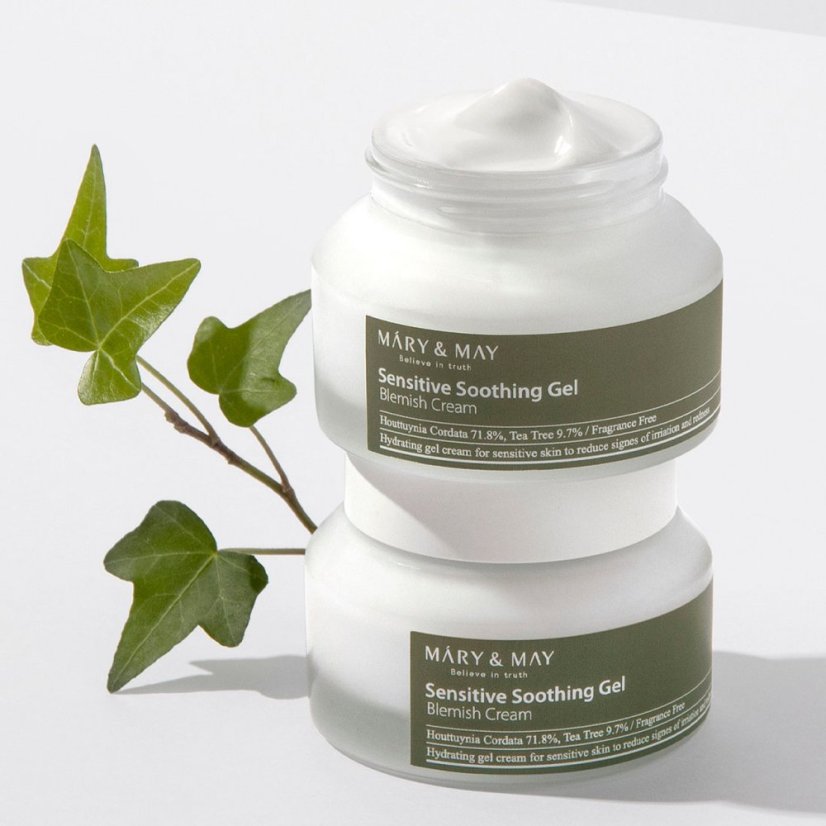 MARY&MAY Sensitive Soothing Gel Blemish Cream - zklidňující krém s obsahem Tea Tree 70g