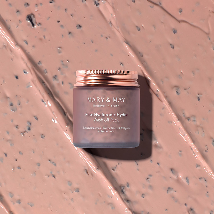 MARY&MAY Vegan Rose Hyaluronic Mask Special Set - hyauluronová pleťová maska s extraktem z růží + DÁREK  (125g+30g)