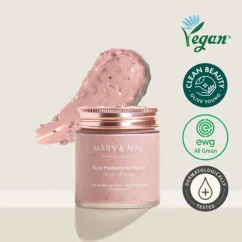 MARY&MAY Rose Hyaluronic Hydra Wash off Pack - smývatelná hydratační pleťová maska s obsahem růže 125g