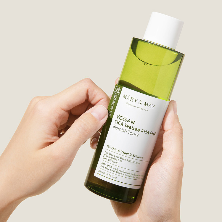 MARY&MAY Vegan CICA Tea Tree AHA PHA Toner - Veganské tonikum s CICA Tea Tree komplexom 200 ml