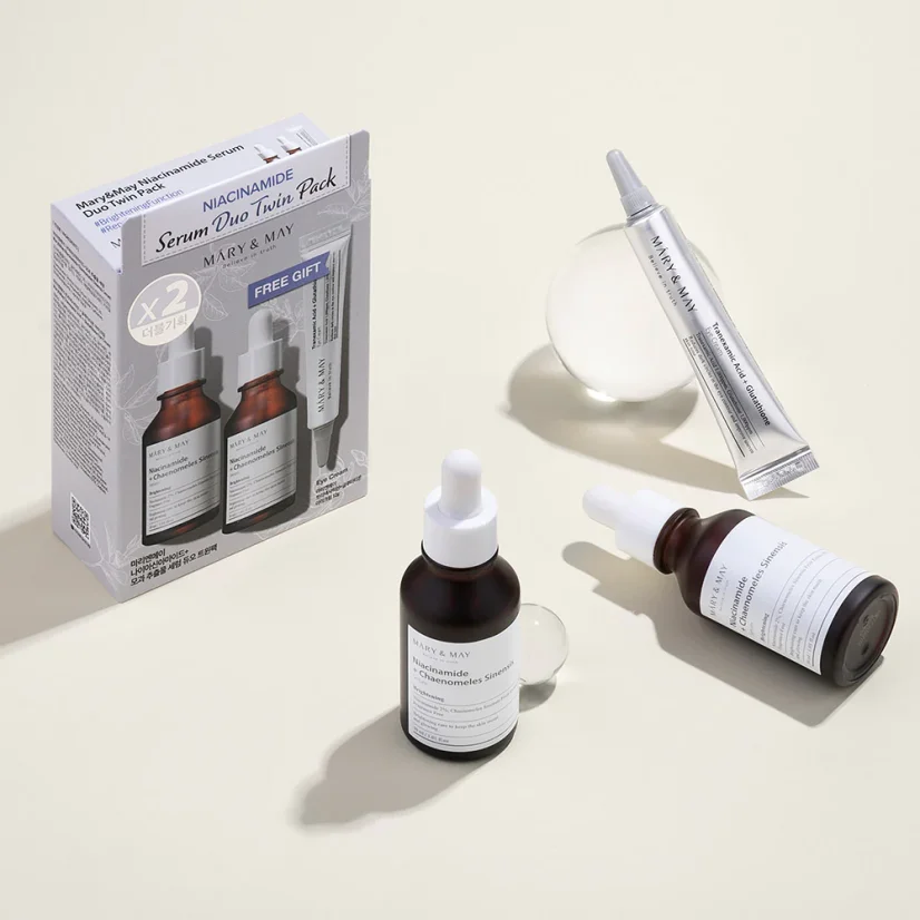 MARY&MAY Niacinamide Serum Duo twin Pack 30 ml +30 ml + DÁREK oční krém 12 g