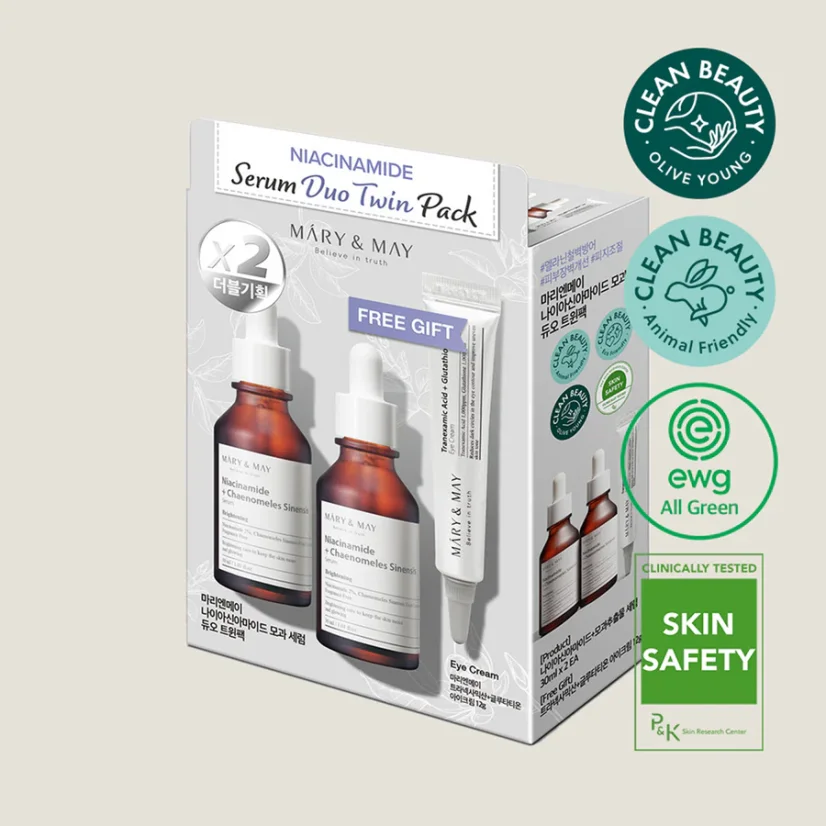 MARY&MAY Niacinamide Serum Duo twin Pack 30 ml +30 ml + DÁREK oční krém 12 g